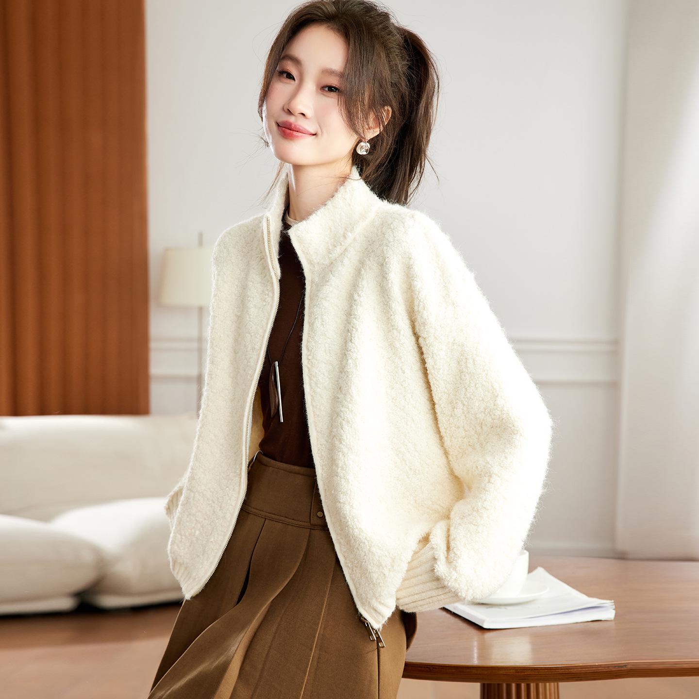

Women s Stylish Thickened Winter Zip Cardigan Coat - New Popular 2025 Style Extra Large грязно-белый