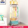 Floor-Standing Multi-Layer Coat and Clothes Rack with Storage Shelves for Dormitory or Home Use