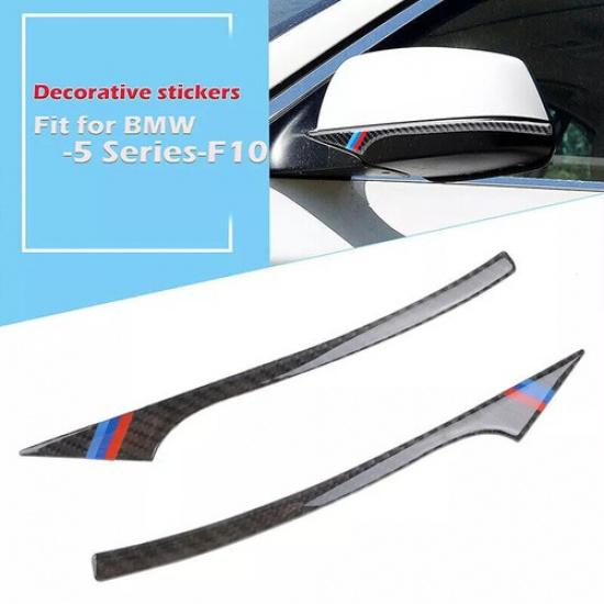 2x For BMW F10 2011-2017 Carbon Fiber Rearview Mirror Cover Protector Decor Trim