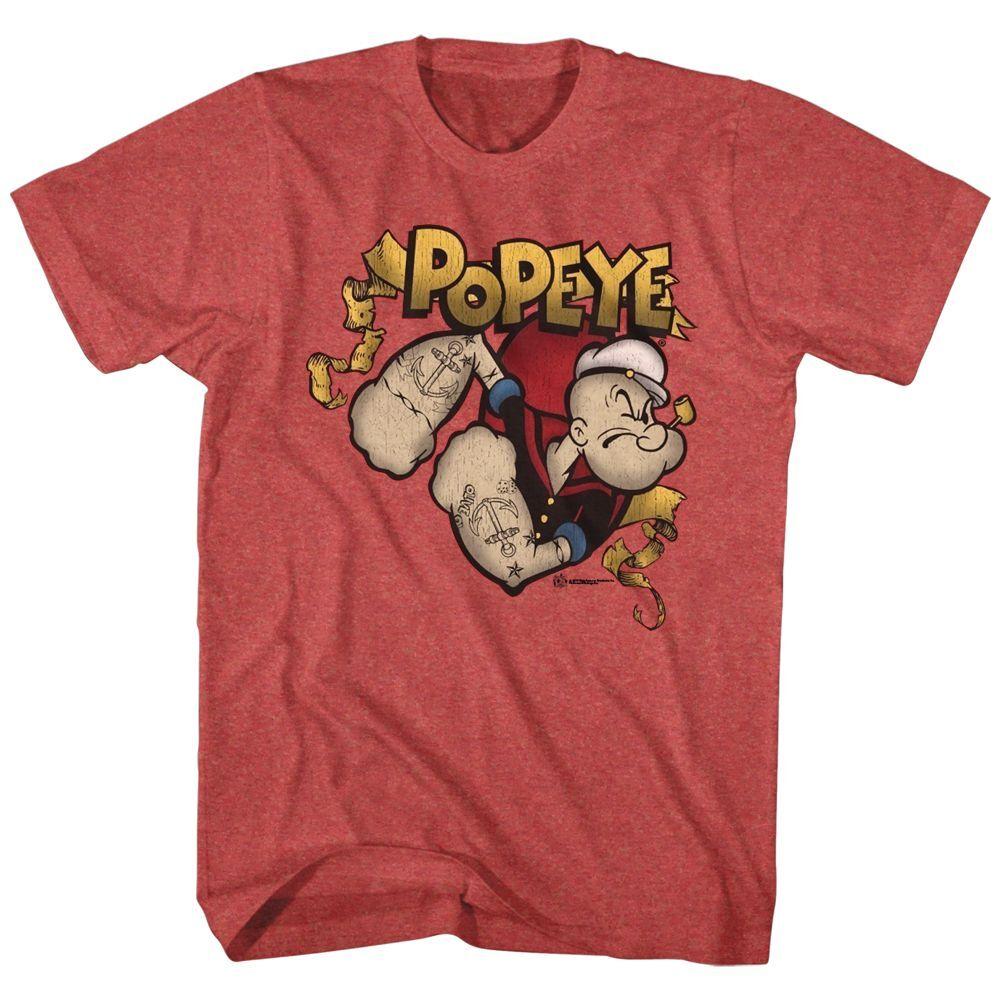Popeye Gold Banner Short Sleeve Heather Adult T-shirt S