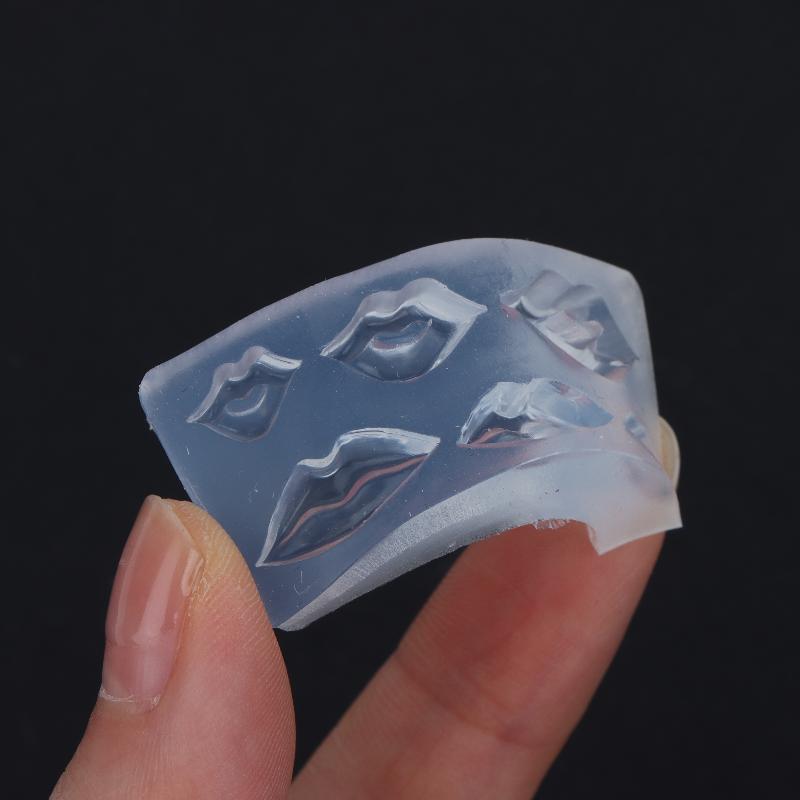 3D Lip Nail Art Silicone Mold Heat Resistant 1Pcs Cute Nail Charm Tool for Women Gel Nail Art DIY
