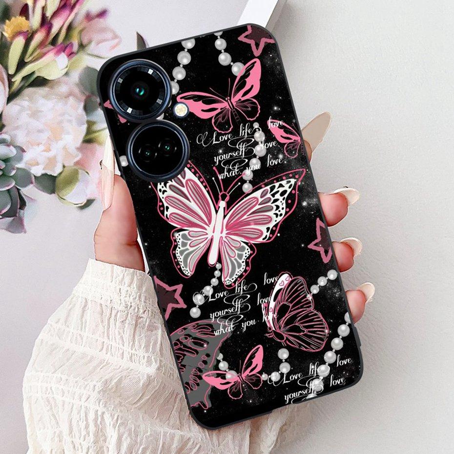 New Design Phone Case For Tecno Camon 19 Pro 5G 4G Camon19 Black Silicone Soft Cover For Tecno Camon 19 19Pro 4G Cases Bumpers