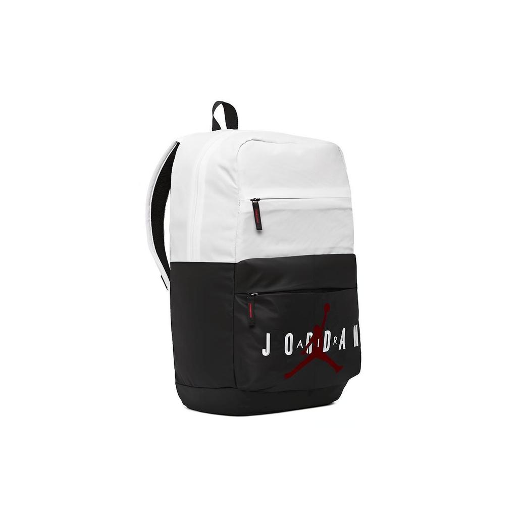 Jordan Sports Casual Large Capacity Air Logo Print Zipper Backpack Unisex Backpack Black White DA5202-100