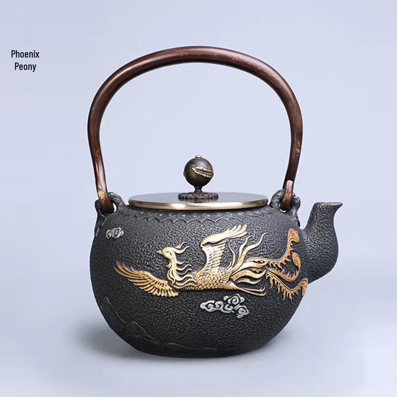 Taixige Iron Teapot Phoenix Peony