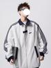 Gestreifte Varsity-Jacke im College-Stil für Teenager: Herbst/Winter Colorblock Patchwork Trend
