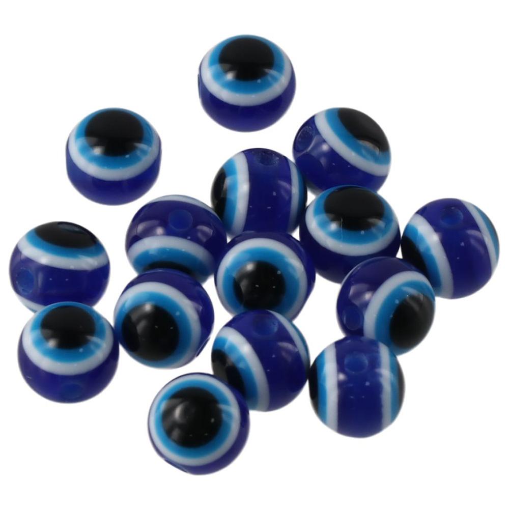 150pcs Round Blue Resin Beads Blue Handmade Resin Beads Eye Shape Beads  Home Decoration