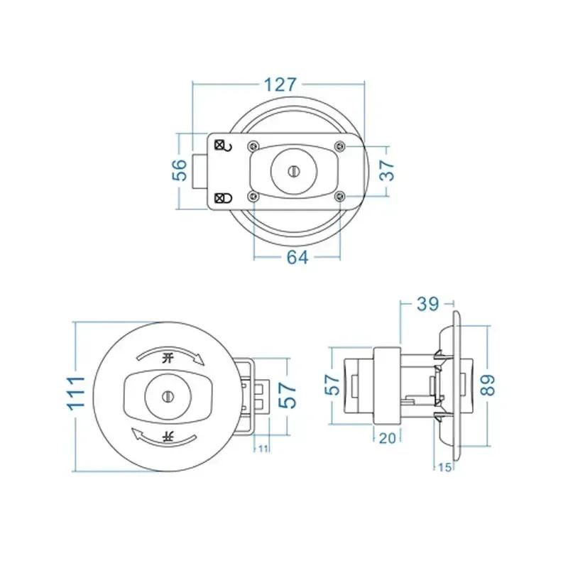 RV Special Bathroom Round Door Lock, Exterior Door Lock Accessories, Modified Compartment & Middle Door Lock