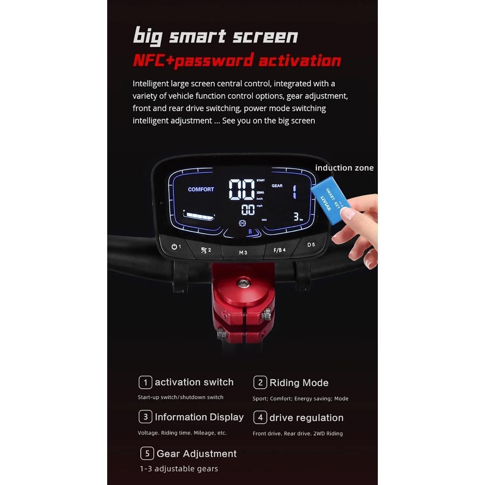 BOYUEDA S5 E-Scooter 6000W Motor 60V38AH Battery Bluetooth APP connection Electric Scooter Smart NFC Function 11" Off-Road Tire