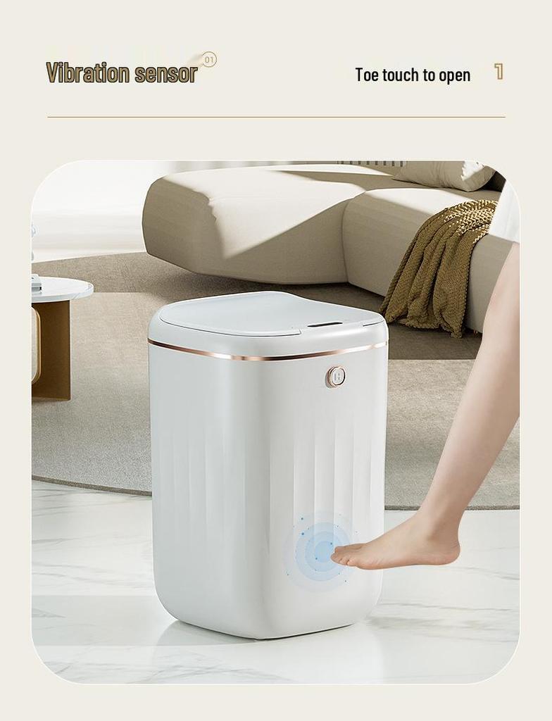 Smart Sensor Trash Can: Minimalist, Waterproof, Large Capacity for Bathroom