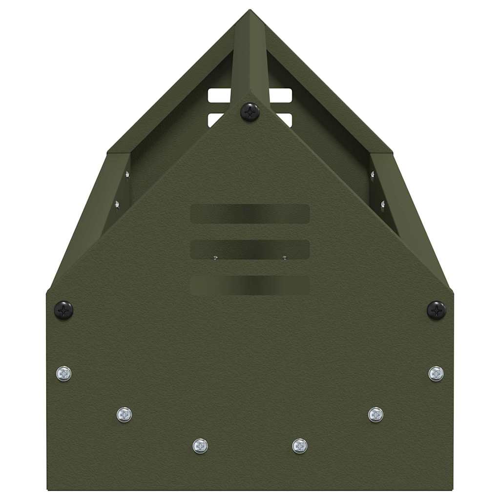 Chicken Feeder Trough Olive Green 108 X 20.5 X 20 Cm