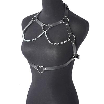 PU Deri Moda Zincirli Koşum Kemeri Göğüs Koşumu Korse Seks Oyuncakları İç Giyim Punk Gotik İç Giyim Fetiş Kadın Giyim