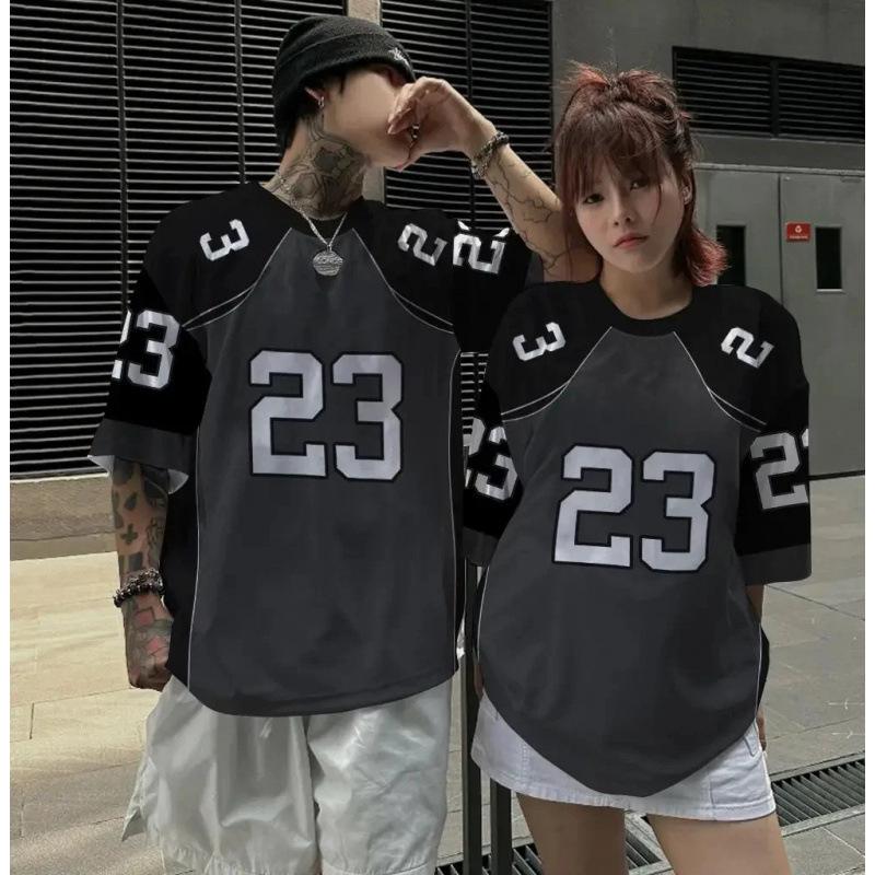 Unisex Casual Loose Fit American High Street Basketball Jersey T-shirt