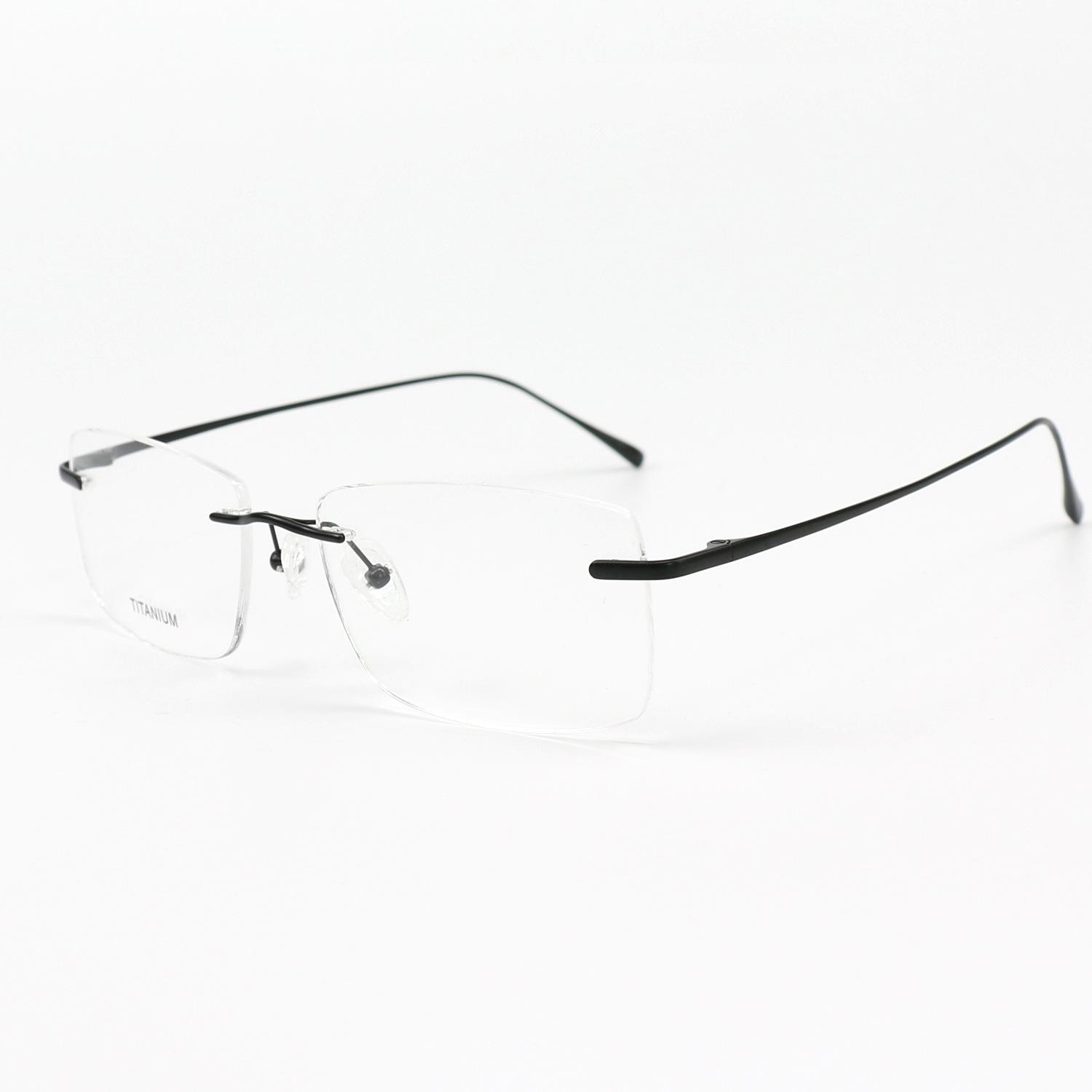 Metal Women Men s Fashion Optical Frames Retro Square Men Metal Rimless Optical Frames Frameless Eyeglasses чёрный