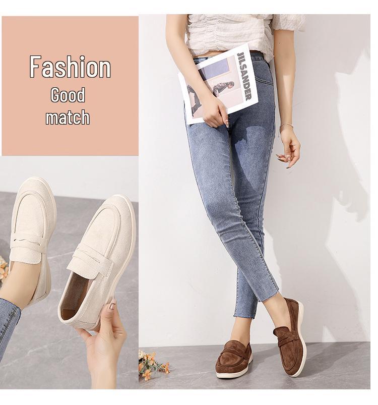 2024 Podzim Dámské Retro Britské Nazouvací Lodičky - Velká Velikost Ležérní Baleríny