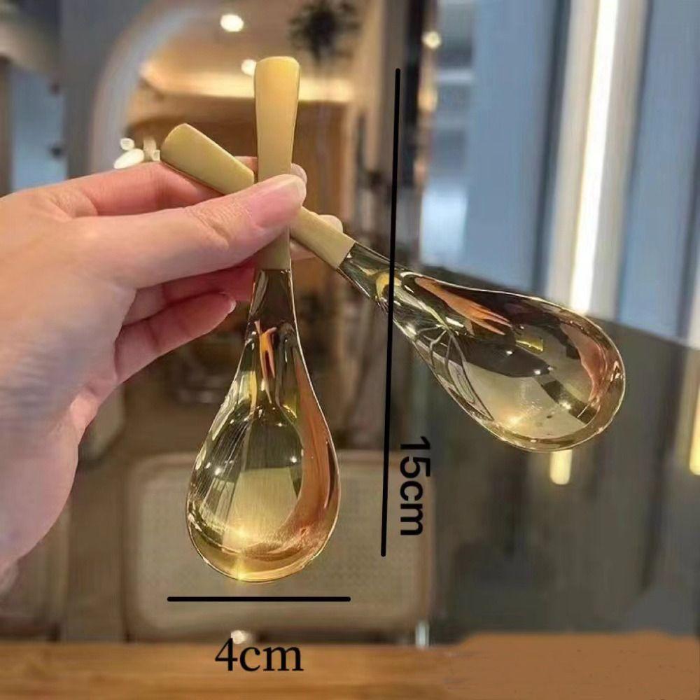 Kitchen Accessories Soup Spoons Round Base Tableware New Stirring Dessert Spoons