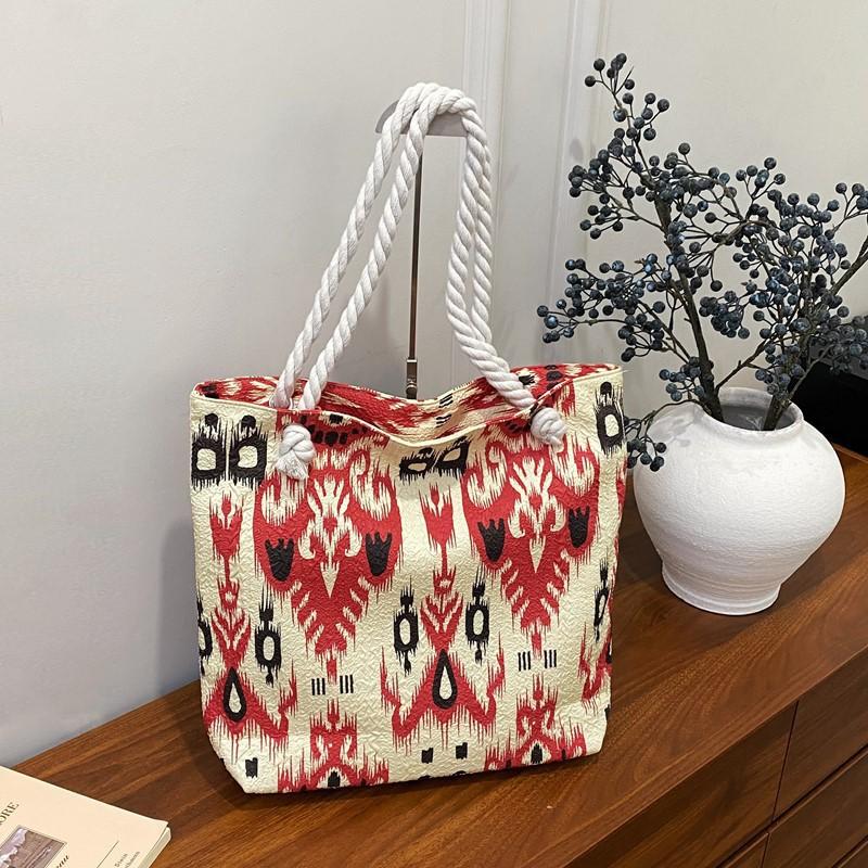Ethnic style canvas shoulder bag Adlais pattern new large capacity bag Ethnic style tote bag