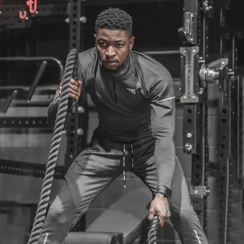 2021 Men's 380g Cotton Sports Suit - Elastic, Breathable Outdoor Jacket, Large Size Fitness Wear