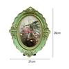 Picture Frame Oval Antique Retro Ornate Elegant Photo Holder Photo Gallery Art for Wall Table Living Room Hallway Home Decor