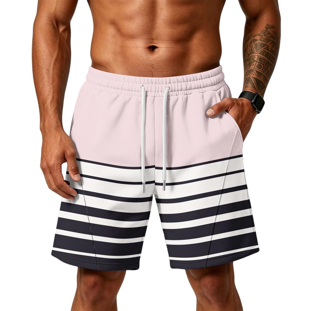Men's Loose Fit Air Layer Athletic Shorts with Pockets Drawstring Waistband Comfortable Gym Training Beach Casual Shorts