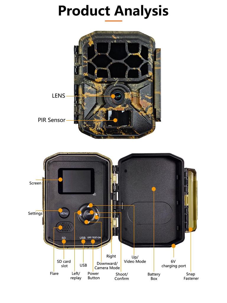 WIFI Solar-Powered 8K HD Hunting Camera with Built-in Lithium Battery, 60MP