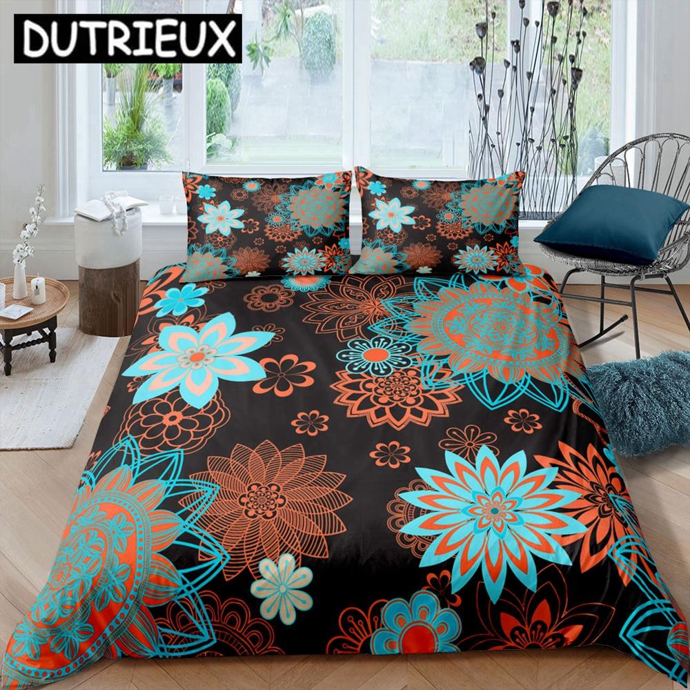 

Постельное белье в богемном стиле, модный 3D комплект с мандалой, пододеяльники, одеяло, постельное белье, размеры твин, квин, кинг, полуторный, подарок, современный, цветок EU single(135x200cm)