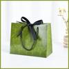 High Quality Shopping Packaging Bag with Long Ribbon Large Capacity White Cardboard Gift Bag Folding Gift Box Flower Packing Box