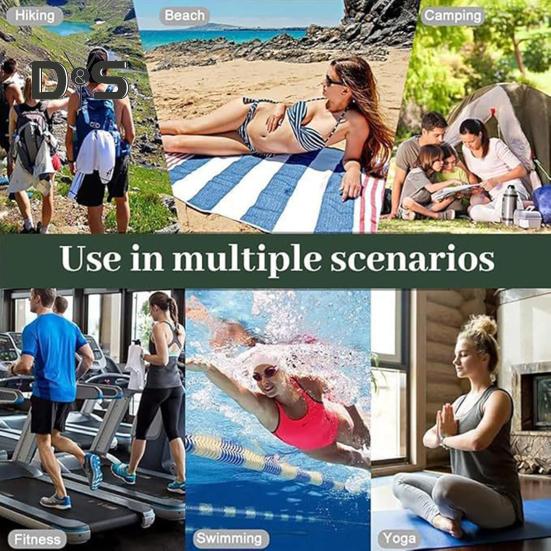 Magnetisches Badetuch, 190 cm x 76 cm, schnelltrocknend, saugfähig, Strandtuch, Stoff, Magnetverschluss, Handtuch für Yoga, Schwimmen, Camping