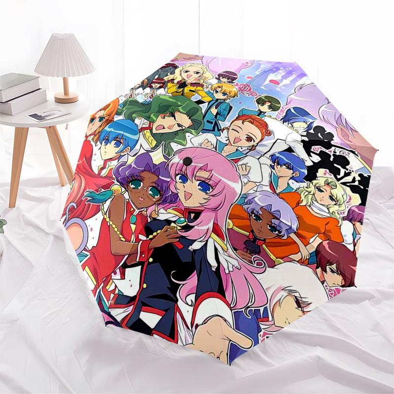 1 Stück Anime-Figuren Outdoor-Regenschirm - Automatisches Öffnen/Schließen, Tragbares 3-fach faltbares Design, 8-Speichen-Eisenrahmen - Perfektes Geschenk für Fans, Reisende, D