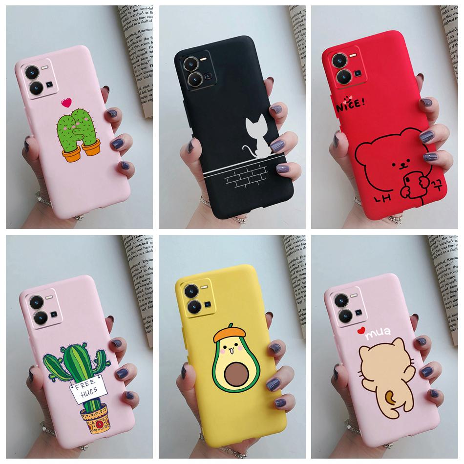 For VIVO Y35 Y16 Y02S Y22S Y75 Phone Case Cute Cactus Painted Soft TPU Back Protector Shell Funda For VIVO Y 35 02S 22S 75 Cover
