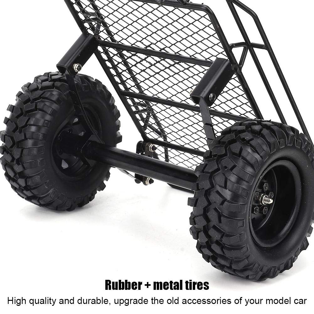 RC Scale RC Car Simulation Trailer Car RC Car Parts for SCX10 CC01 TRX4D90 Trailer, 1/10 Trailer, (Black)