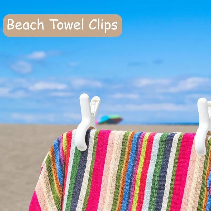 3/6/12Pcs Beach Towel Clips Plastic Clothespin Heavy Duty Laundry Clips to Keep Your Towel Clothes Blankets from Blowing Away
