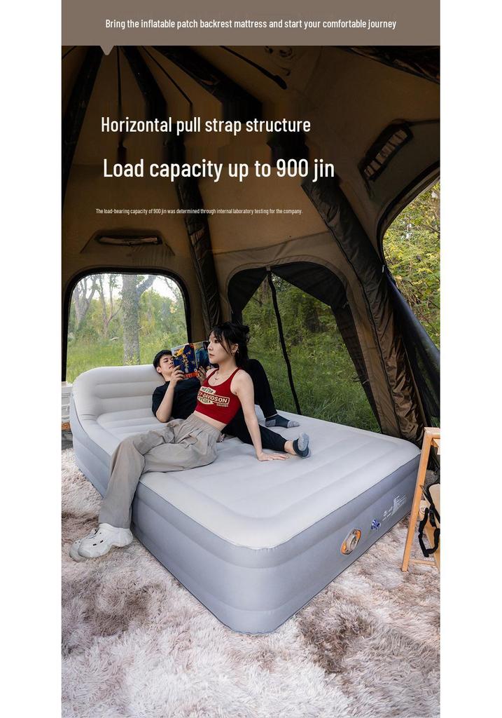 Double-Layer Inflatable Backrest Mattress for Two with Thickened Design