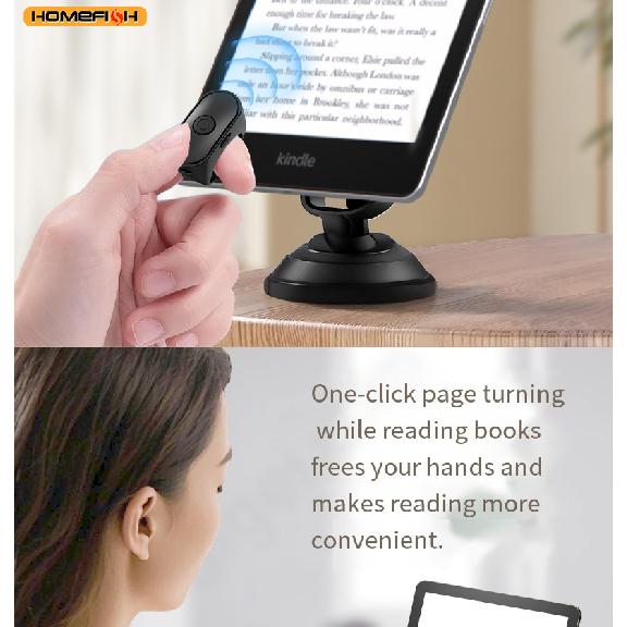 2-in-1 Page Turner Clicker Wireless Page Turner Remote Control E-Reader Phone Camera Record Trigger Remote for Kindle Paperwhit 5