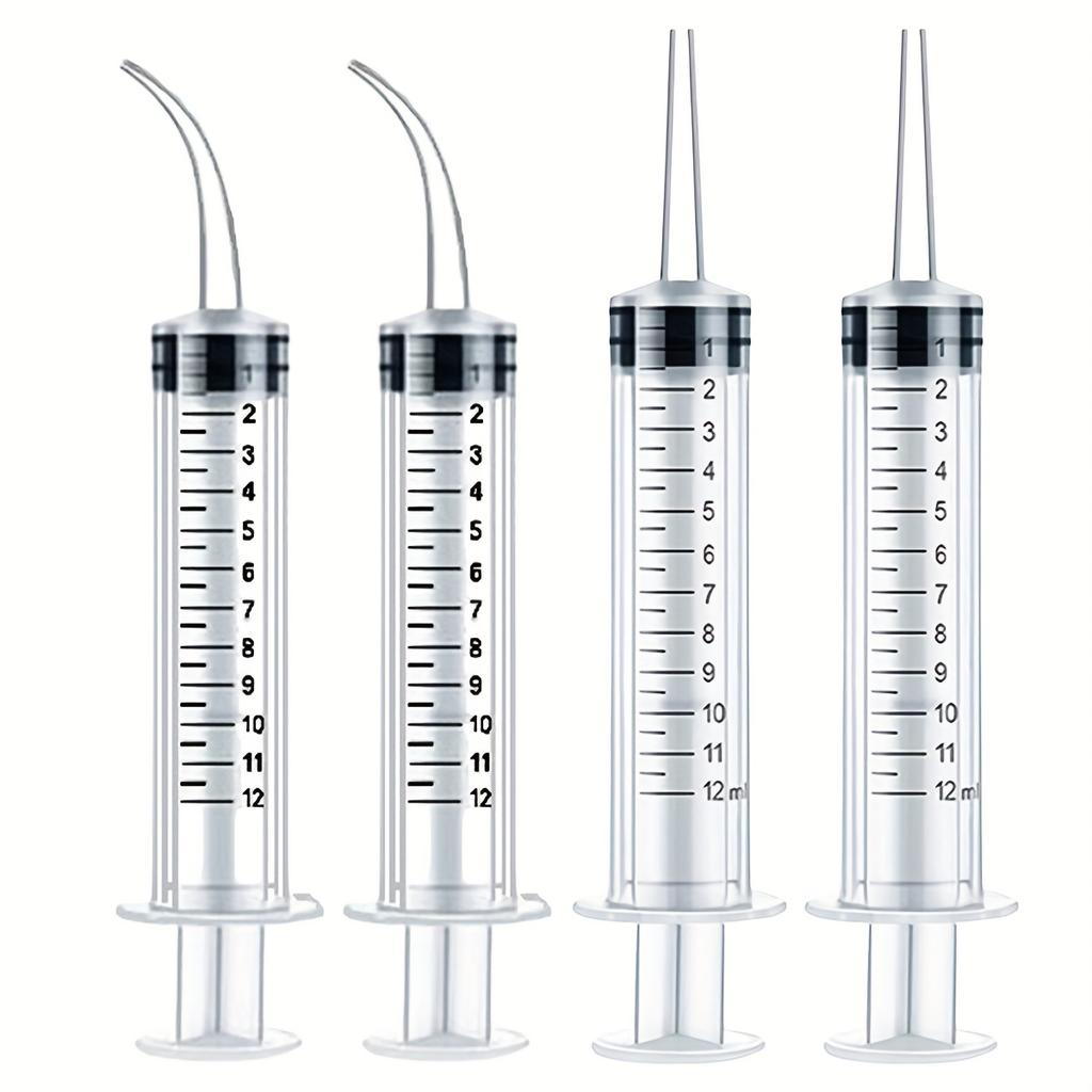 4-piece Set of 0.17 Oz Plastic Syringes for Dispensing Liquid Samples, Precise Dosing, Unscented,