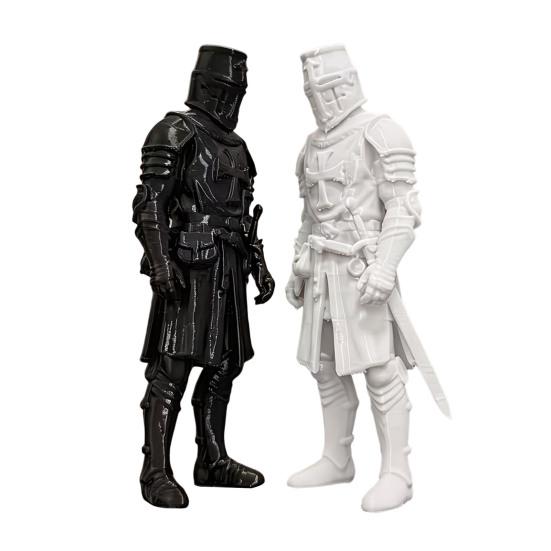 3D Printed Medieval Knight Sentinel Statue, Dark Fantasy Armor Warrior Sculpture, Gothic Tabletop Figurine for Office Home Decor Gift