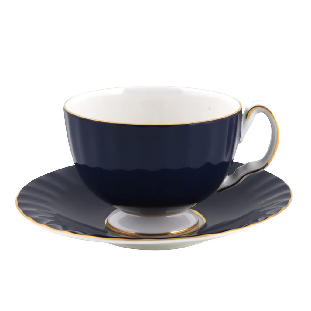 Aynsley Cottage Garden Tea Cup Saucer Oban 200ml Cobalt 297305106C &