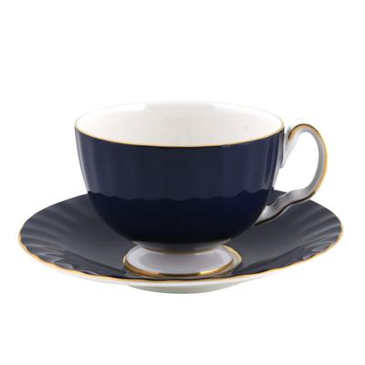 Aynsley Cottage Garden Tea Cup and Saucer, Oban, 200ml, Cobalt, 297305106C