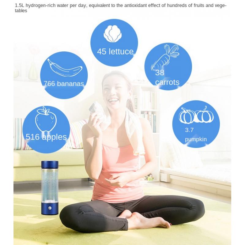 Hydrogen Water Bottle Machine Generator Portable Electric Water Cup Glass Quality Filter Healthcare Acessories 10800ppb USB