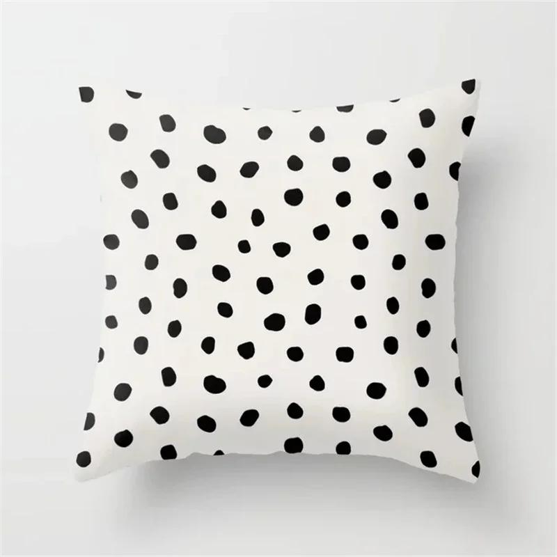 Modern Nodic Style Geometric Gray Pillowscase Polyester Grey Plaids Stripe  Cushion Covers Decorative Sofa Throw Pillows