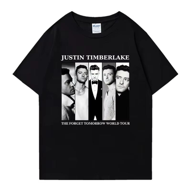 Justin Timberlake ‘The Forget Tomorrow ’ World Tour Cotton Oversized T-shirt Men Women Short Sleeve T-shirts Summer Streetwea... S