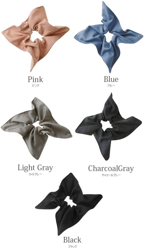 VINGTAINE Square Gorgeous Hair Simple Hair Elegant and Casual for Scrunchie, Shape, Tie, Accessory, Adults, HS-208-BK