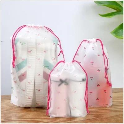 

1pc Bear Travel Storage Bag Draw Rope Tie Mouth Bag Portable Clothing Underwear Dust Bag Cartoon Shoes Waterproof Packing 16x20cm 1pcs