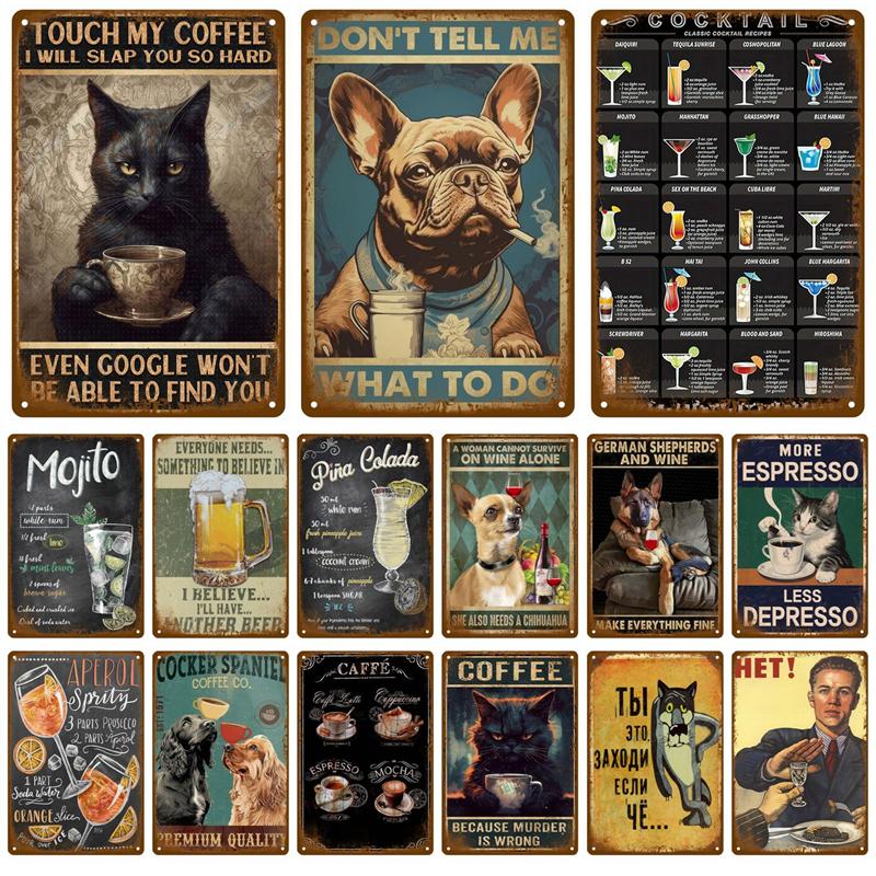 Vintage Kamerdecoratie Huisdecoratie Artikelen Tinnen Borden Esthetisch Mannenslaapkamer Metalen Borden Retro Metalen Plaat Posters Muurkunst Muurschildering
