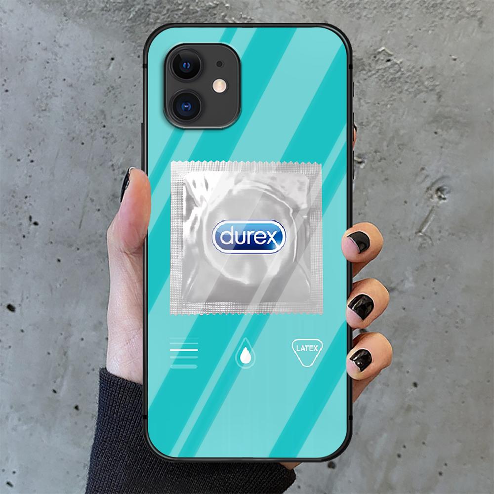 Husă pentru telefon din sticlă temperată Durex, marca de prezervative sexy, pentru iPhone 6 7 8 11 12 13 x xs xr pro max Plus Samsung Galaxy Xiaomi Redmi Tpu Hot 3D