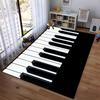 Tappeto con Motivo Tastiera di Pianoforte per Decorazione Soggiorno, Bianco e Nero Adatto all'uso come antiscivolo per divani di soggiorno e camera da letto