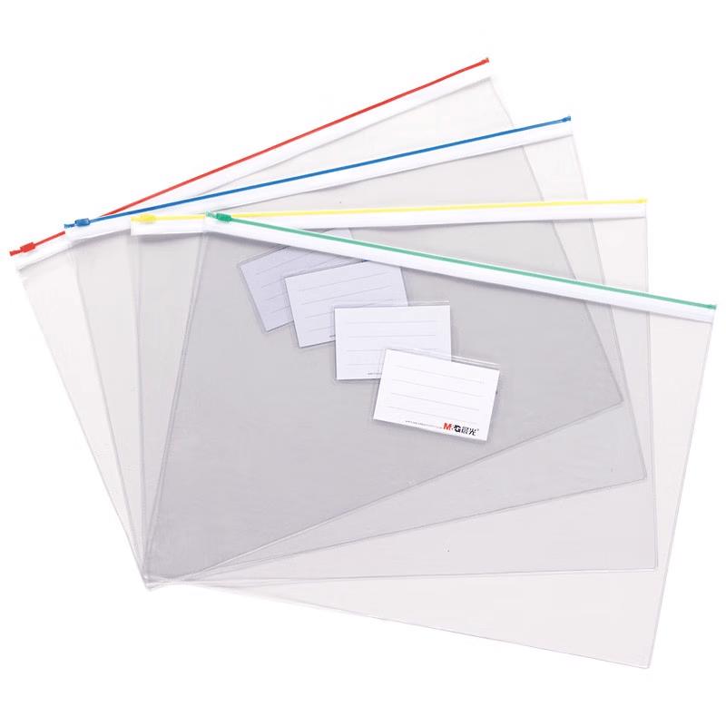 M&G A5 Transparent PVC Zipper File Bag (12-Pack)