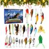 2025 Fishing Advent Calendar 24 Days Fishing Lures Set Fishing Christmas Advent Calendar Xmas Surprise Gift for Men