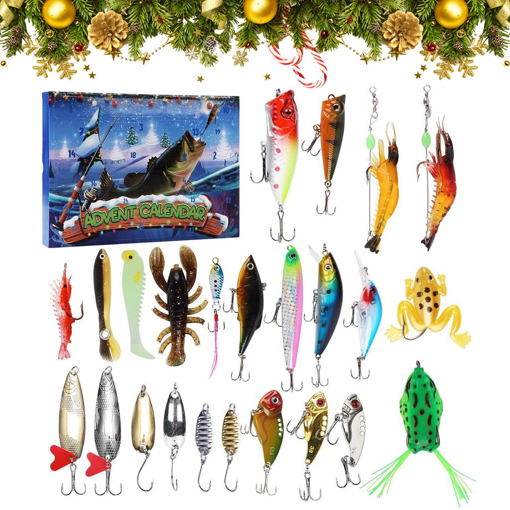 2025 Fishing Advent Calendar Christmas Countdown Calendar Fishing Christmas Advent Calendar for Adult Men & Teen Boys