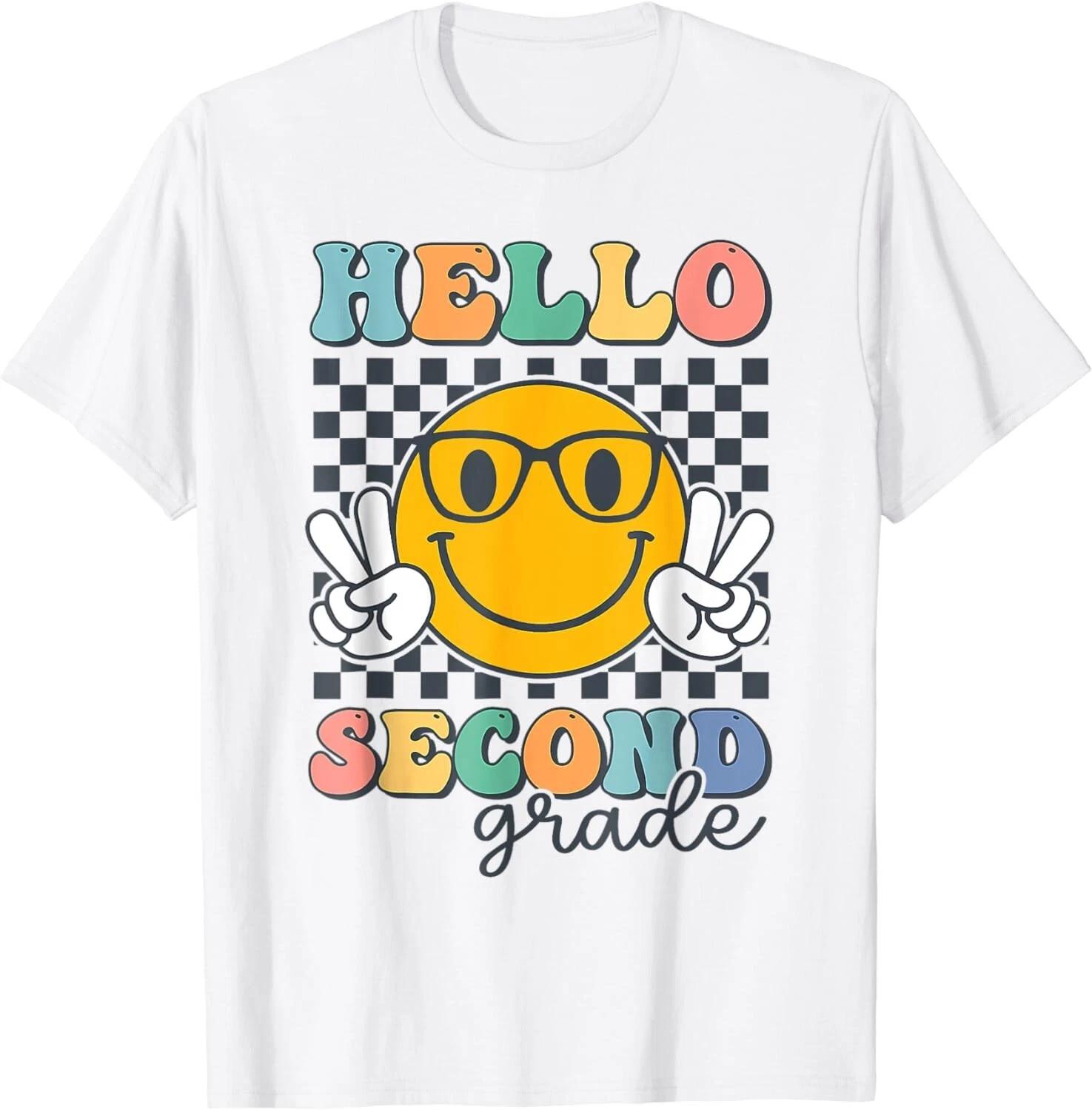 Hello Second Grade Teacher Kid Team 2nd Grade Back To School Gift Unisex T-Shirt L