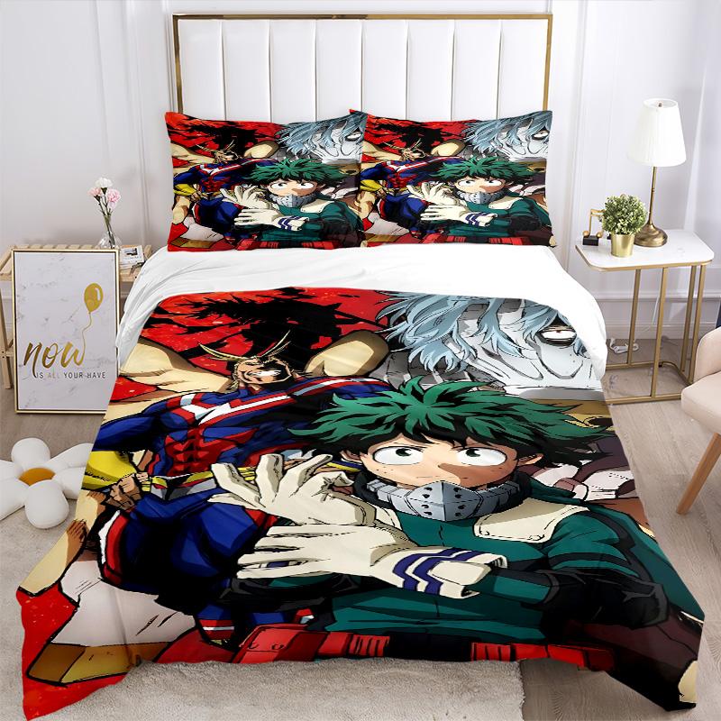 Heroic Anime Characters Print 3Pcs Bedding Setduvet Cover With 2 Bedropillowcase Home Birthday Gift